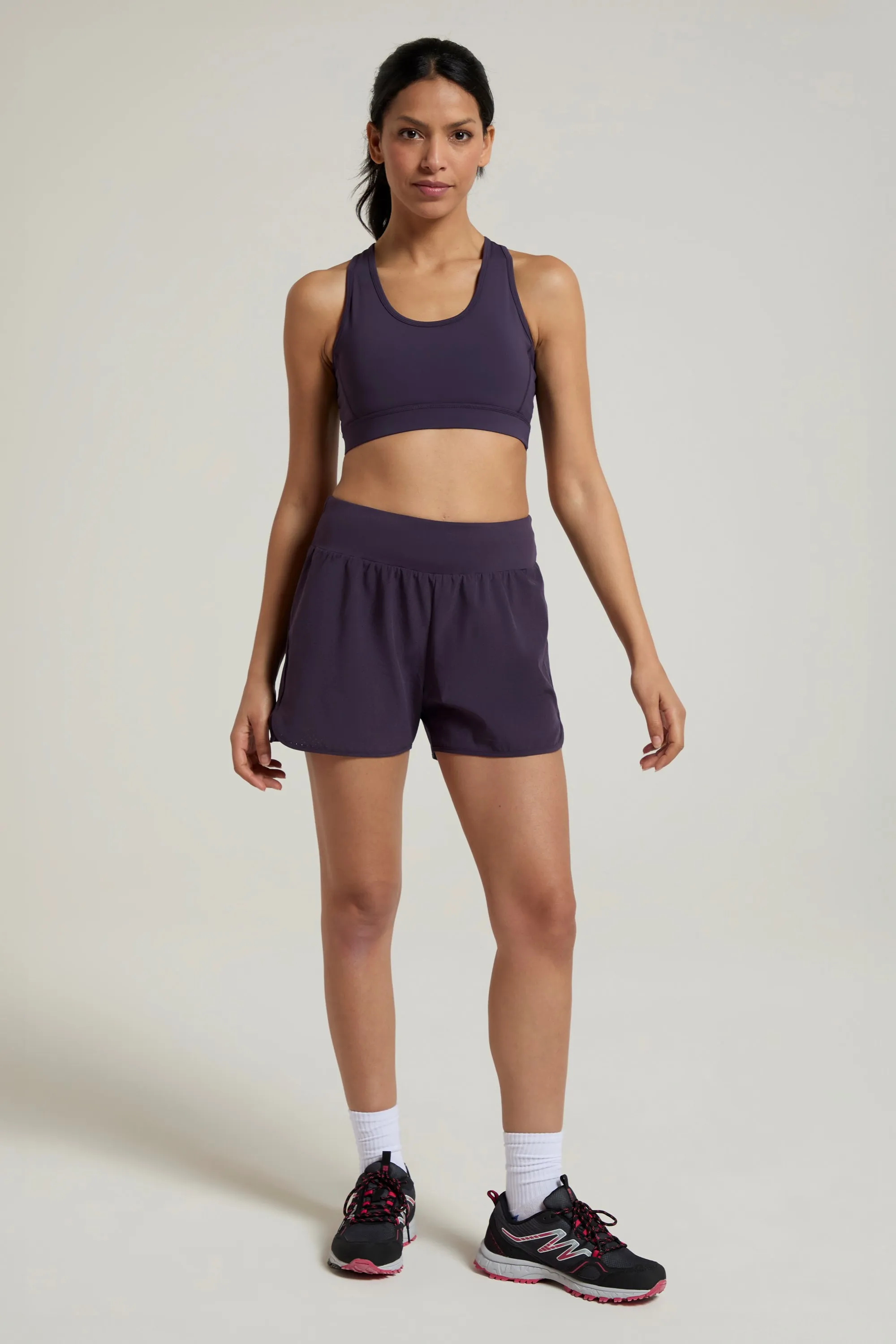 Pantalón corto doble capa de correr mujer