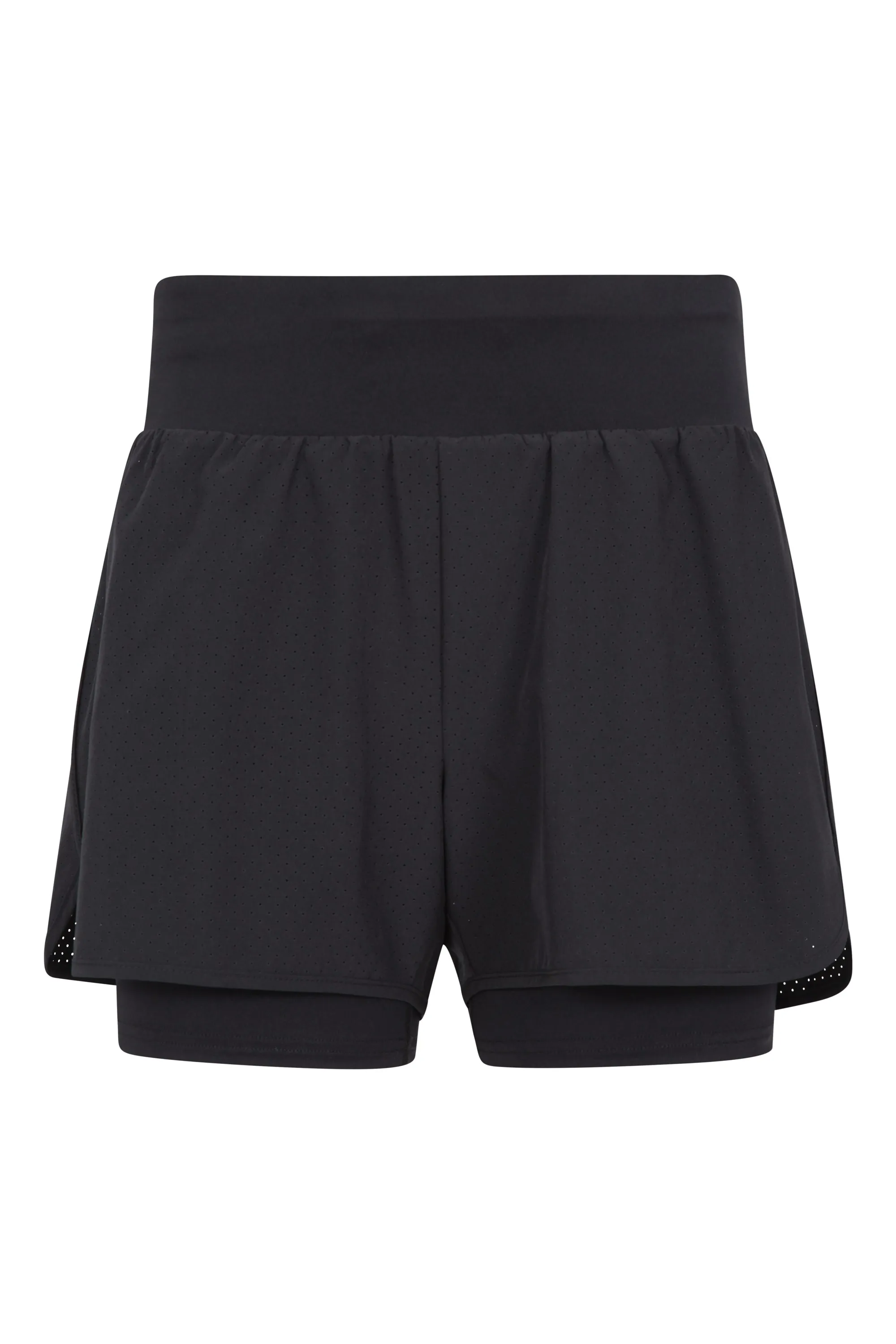 Pantalón corto doble capa de correr mujer