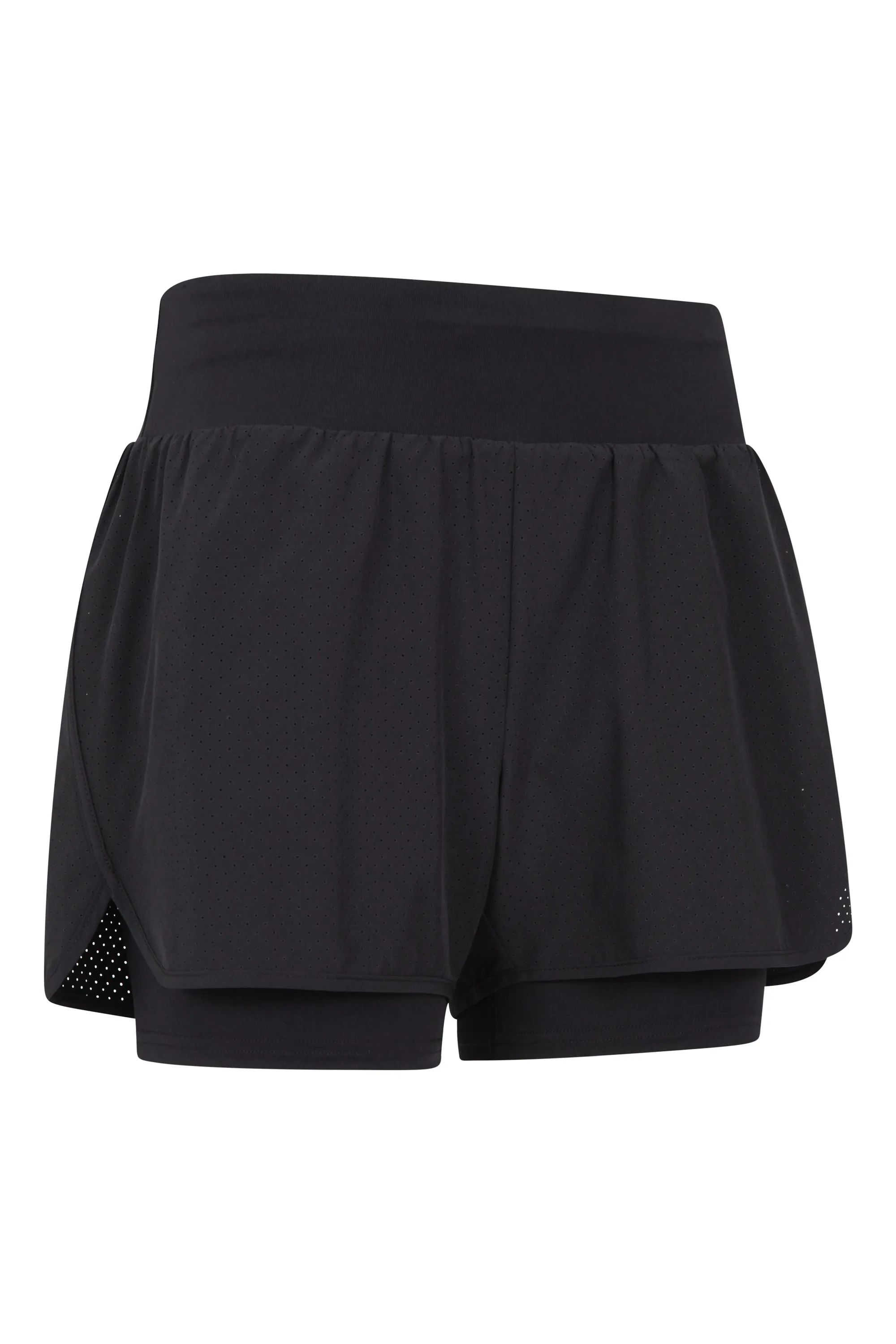 Pantalón corto doble capa de correr mujer