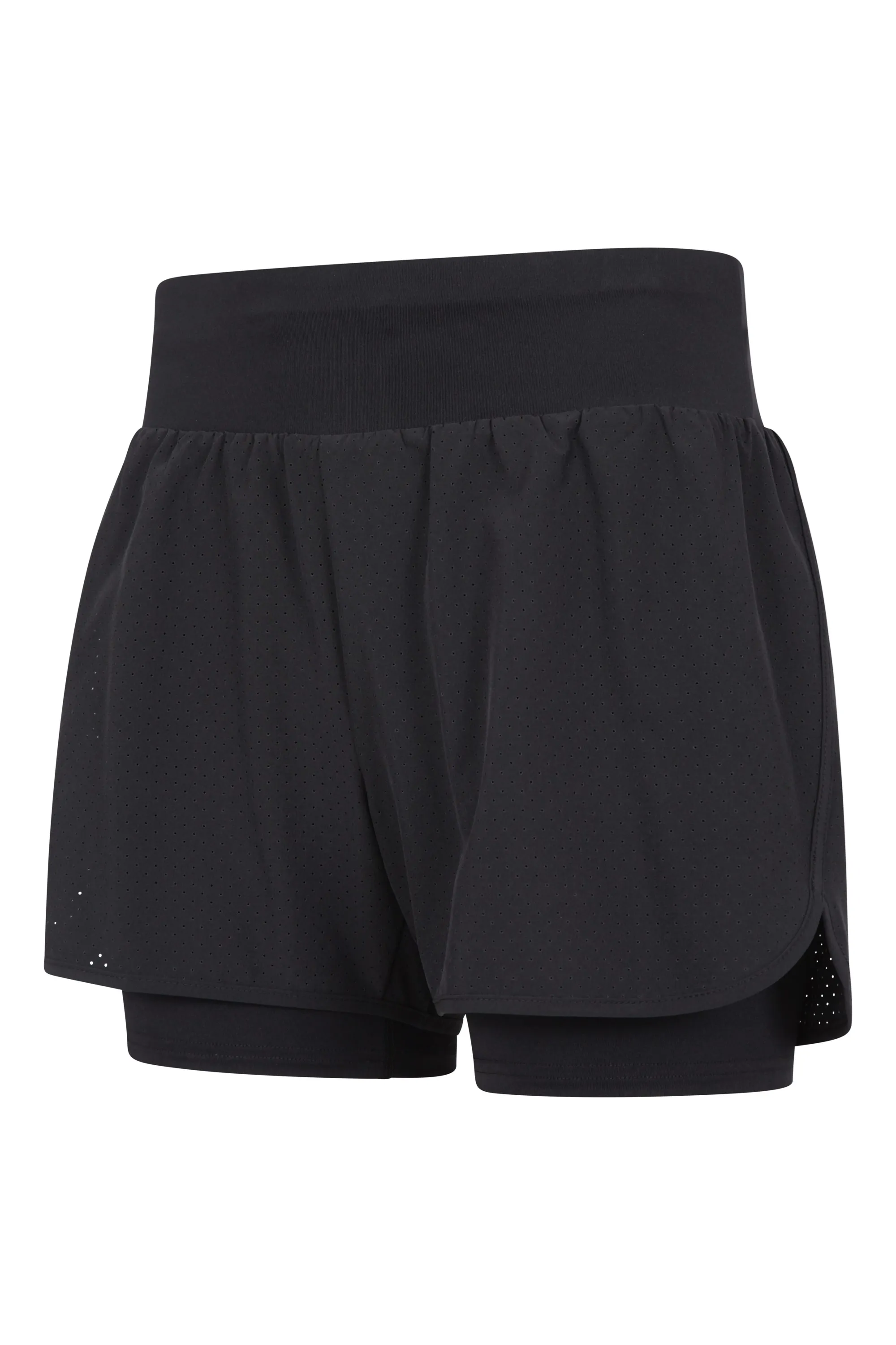 Pantalón corto doble capa de correr mujer