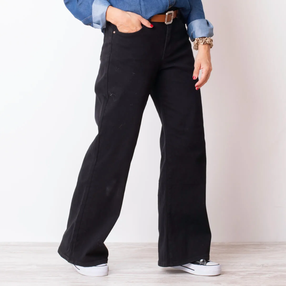 PANTALóN CULOTTE CINTURóN  NEGRO