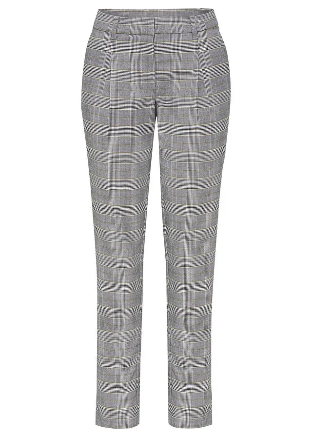 Pantalón de estilo ejecutivo Negro de cuadros