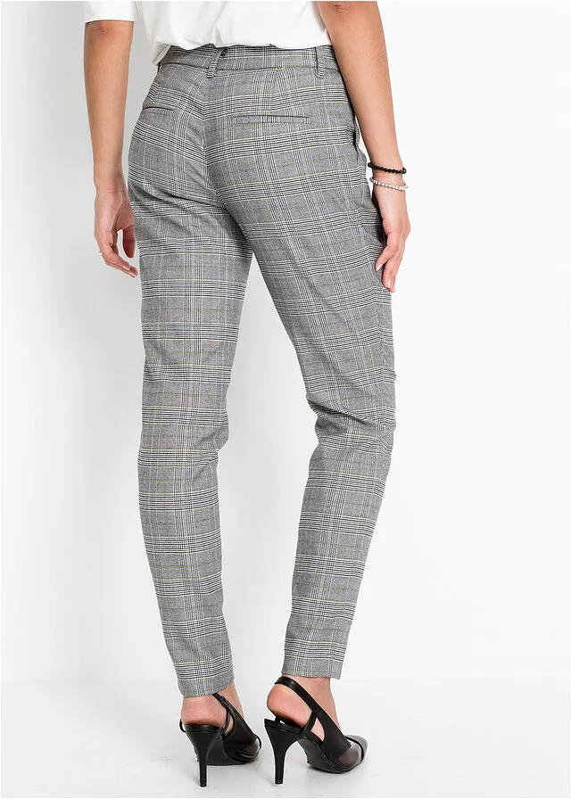 Pantalón de estilo ejecutivo Negro de cuadros
