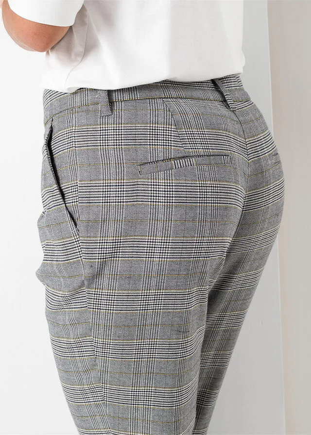 Pantalón de estilo ejecutivo Negro de cuadros