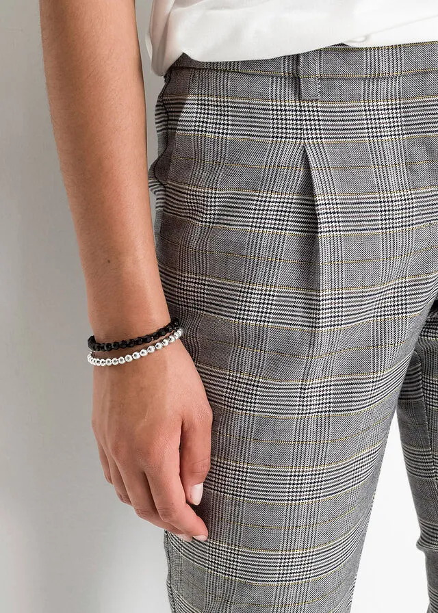 Pantalón de estilo ejecutivo Negro de cuadros