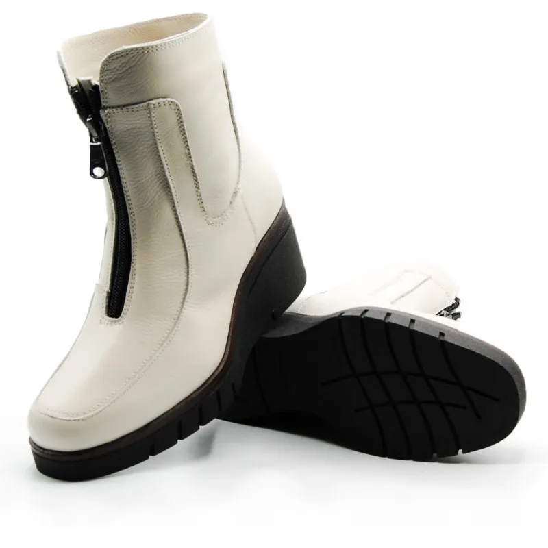 PAULA URBAN 101303 NEGRO Y CREMA BOTíN CREMALLERA EMPEINE CUñA MUJER
