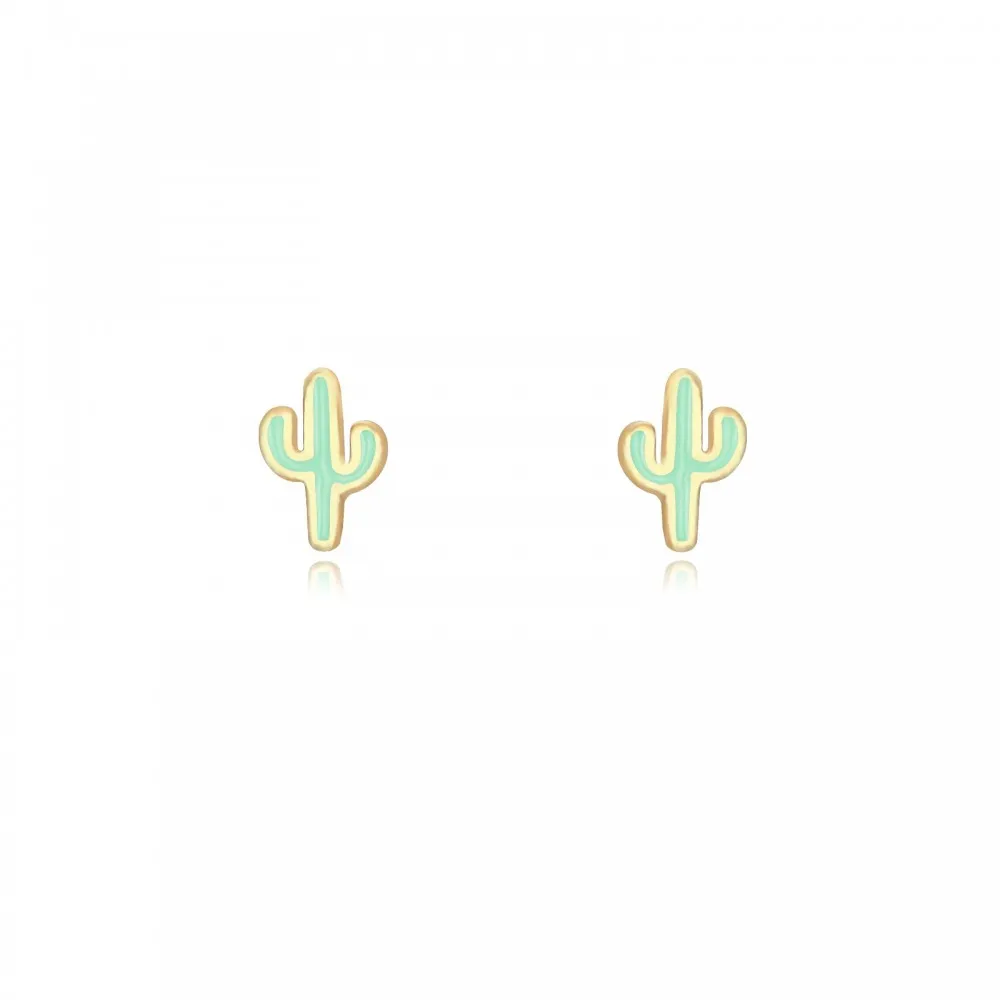 Pendiente Cactus Mint Oro