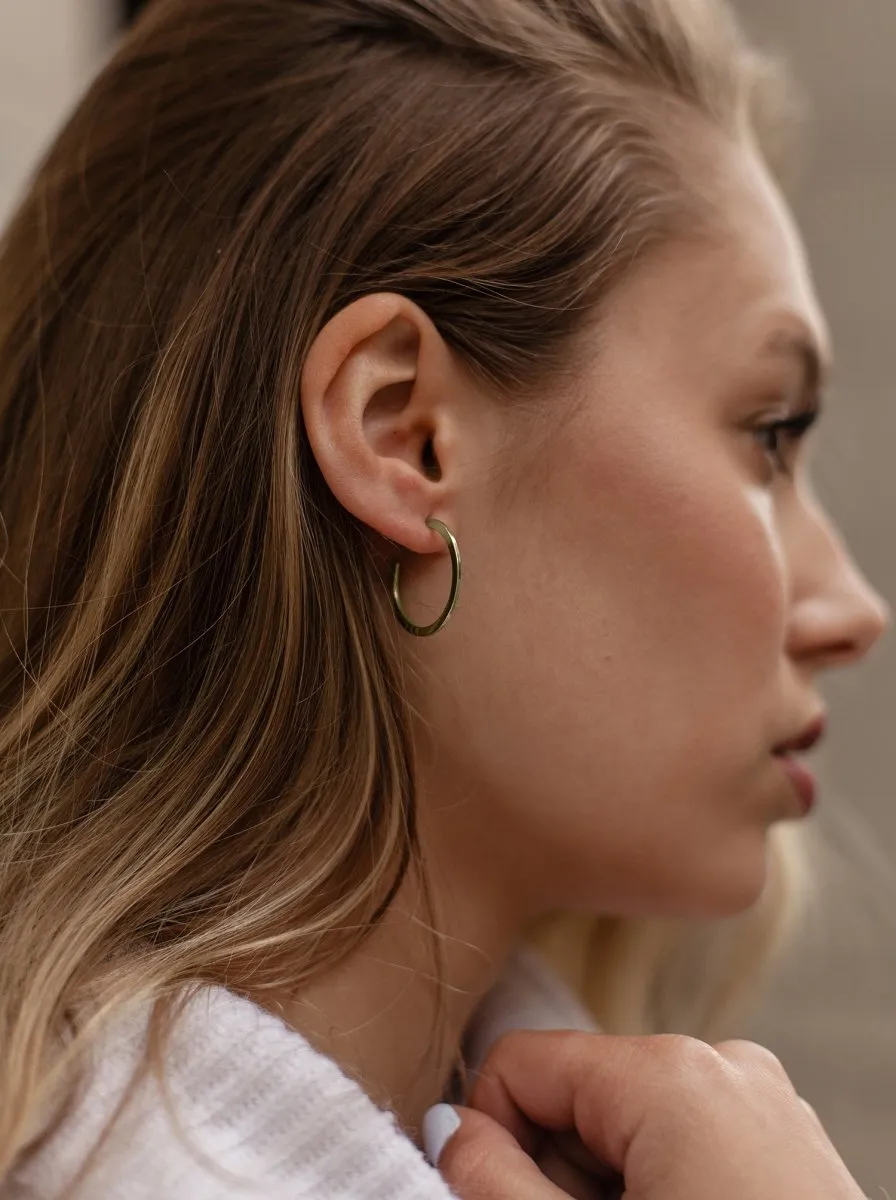 Pendientes aro de plata baada en oro diseo clásico y elegante