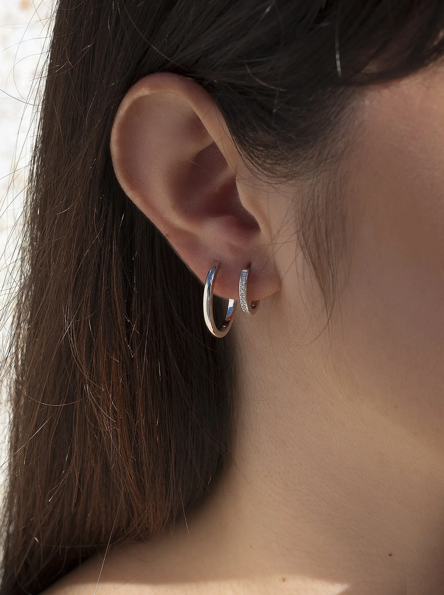 Pendientes aro de plata con diseo ovalado