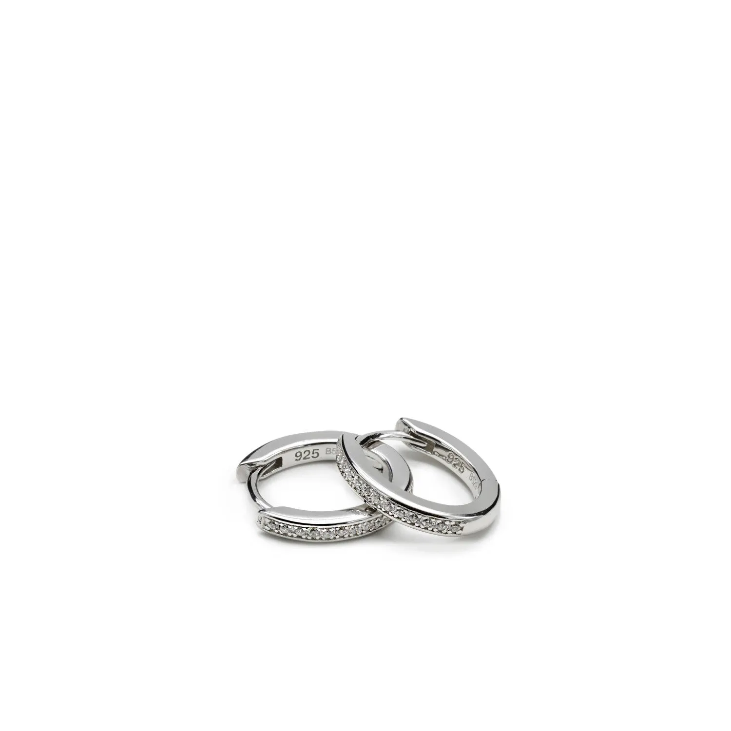 Pendientes aro de plata diseo mini con circonitas
