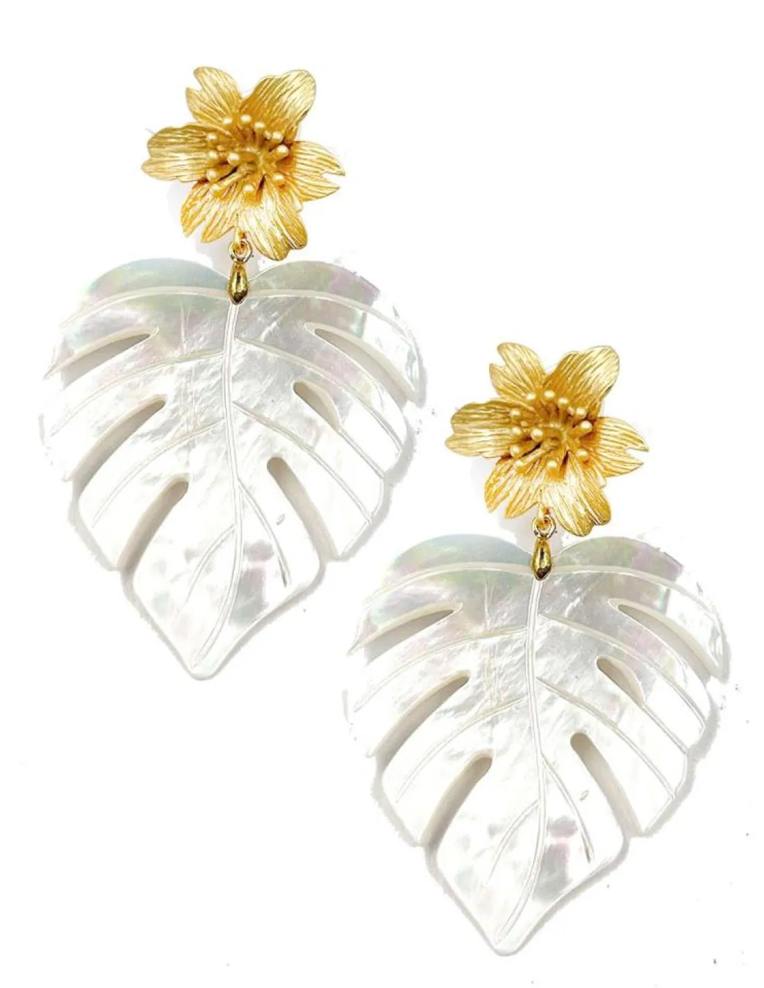 PENDIENTES BLANCOS LARGOS DE NACAR PARA BODAS Y EVENTOS