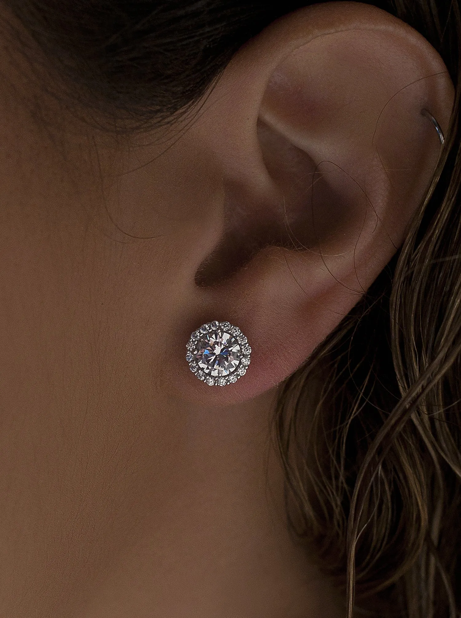 Pendientes brillantes pequeos con circonitas