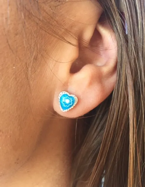 Pendientes Corazón Azul