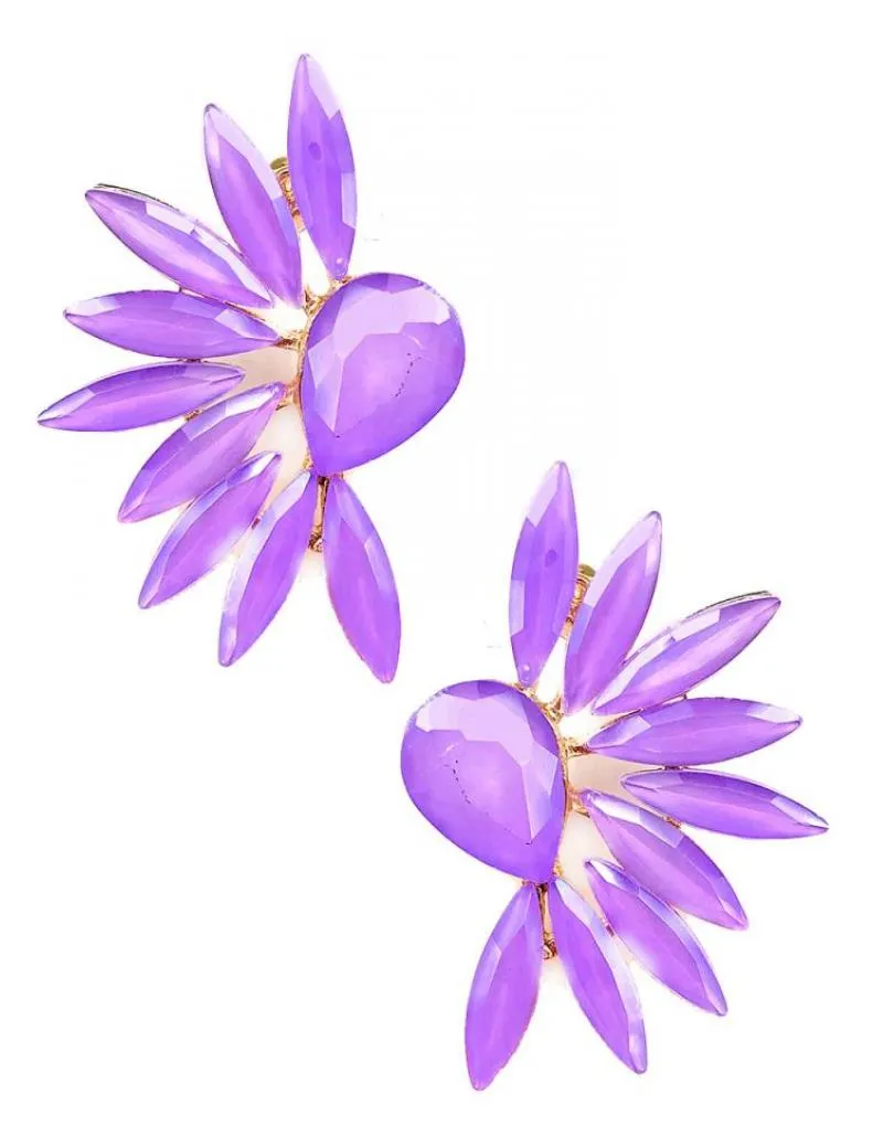 PENDIENTES DE MUJER MORADOS DISEÑO CORTO ESPECIAL MADRINAS