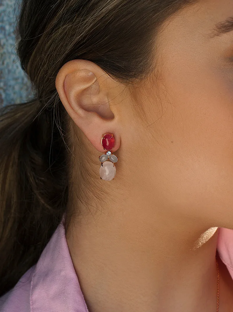 Pendientes de piedra natural diseo colgante multi talla