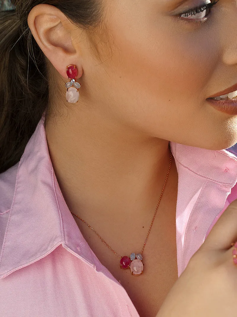Pendientes de piedra natural diseo colgante multi talla