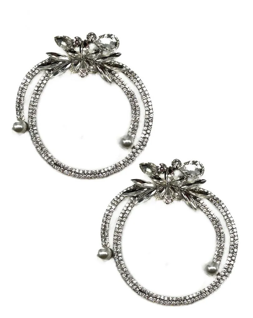 PENDIENTES LARGOS CON DISEÑO DE PEDRERIA DE CRISTAL TORNASOL