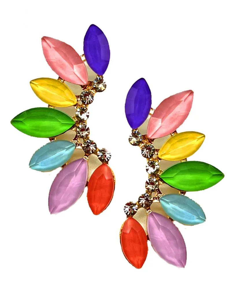 PENDIENTES MUJER CON DISEÑO DE ABANICO EN TONOS PASTEL