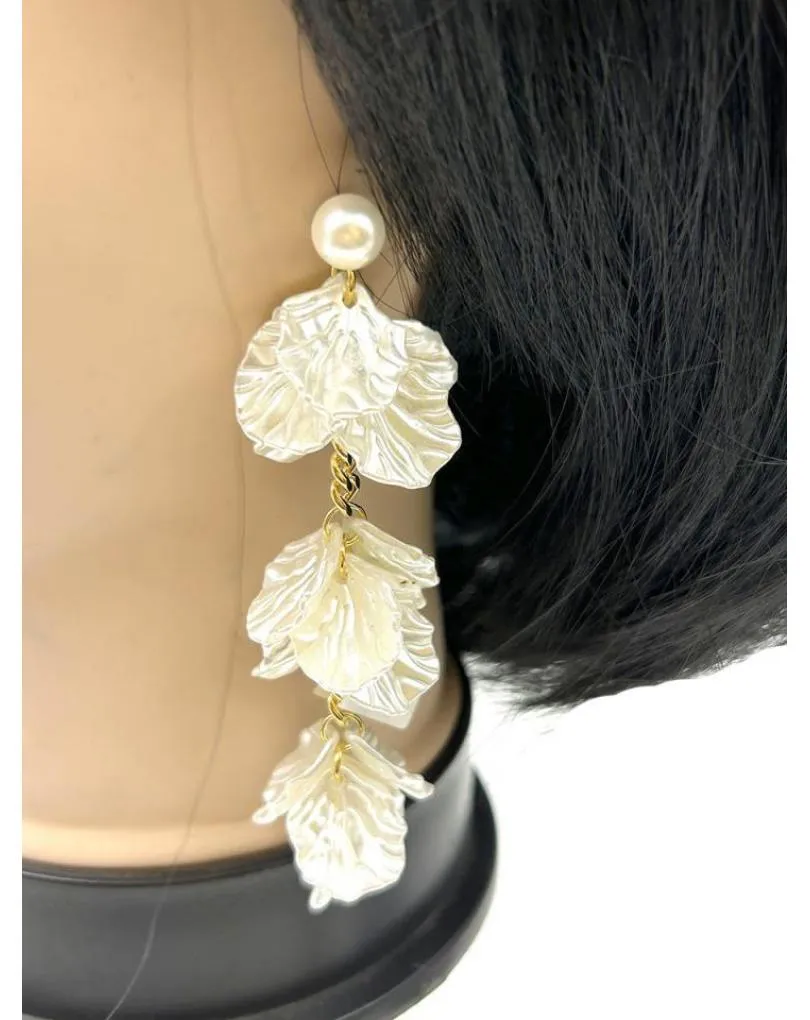 PENDIENTES MUJER LARGOS PARA BODAS DE VERANO EN BLANCO ANACARADO