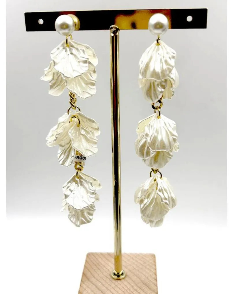 PENDIENTES MUJER LARGOS PARA BODAS DE VERANO EN BLANCO ANACARADO