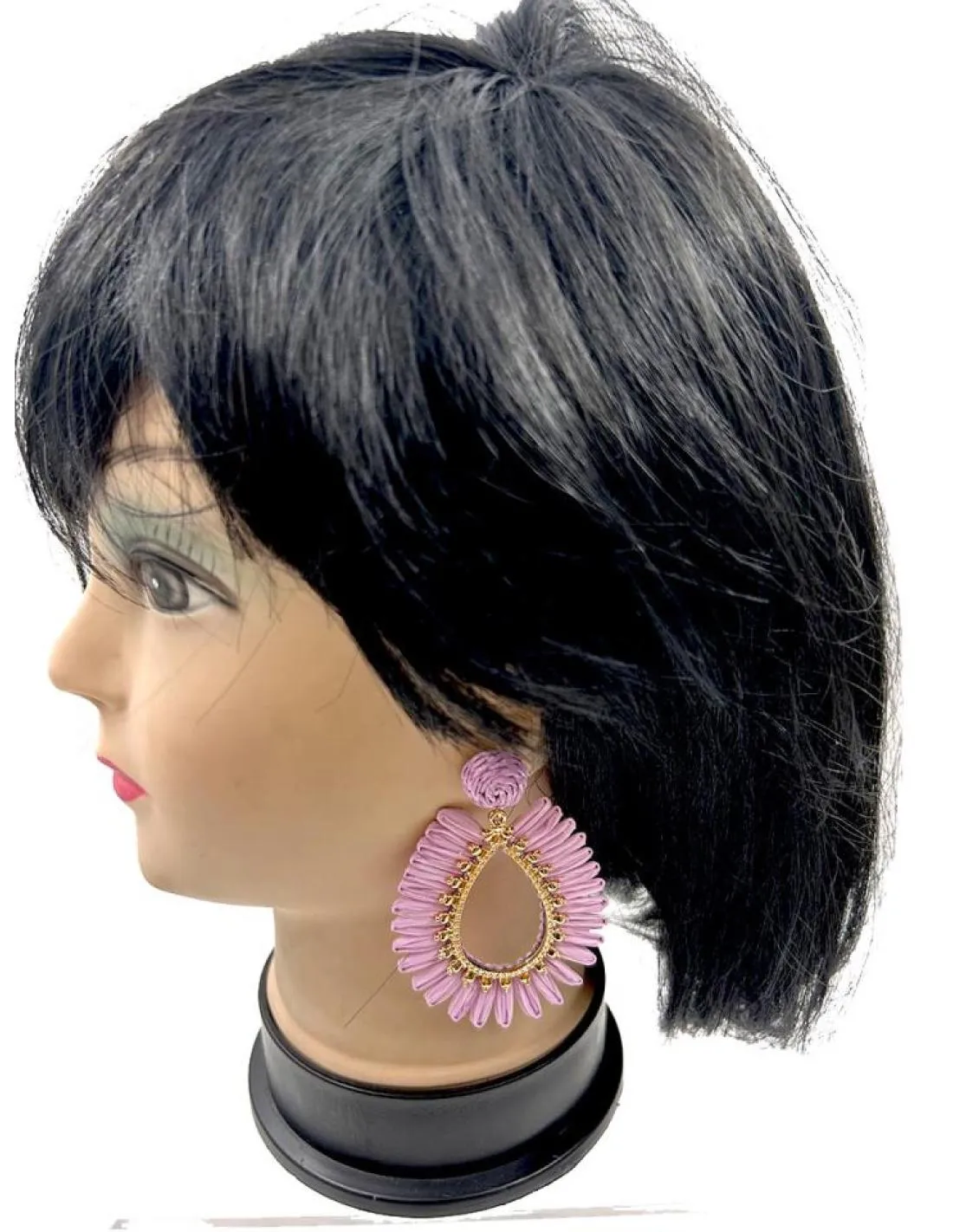 PENDIENTES MUJER LILAS RAFIA PARA EL VERANO