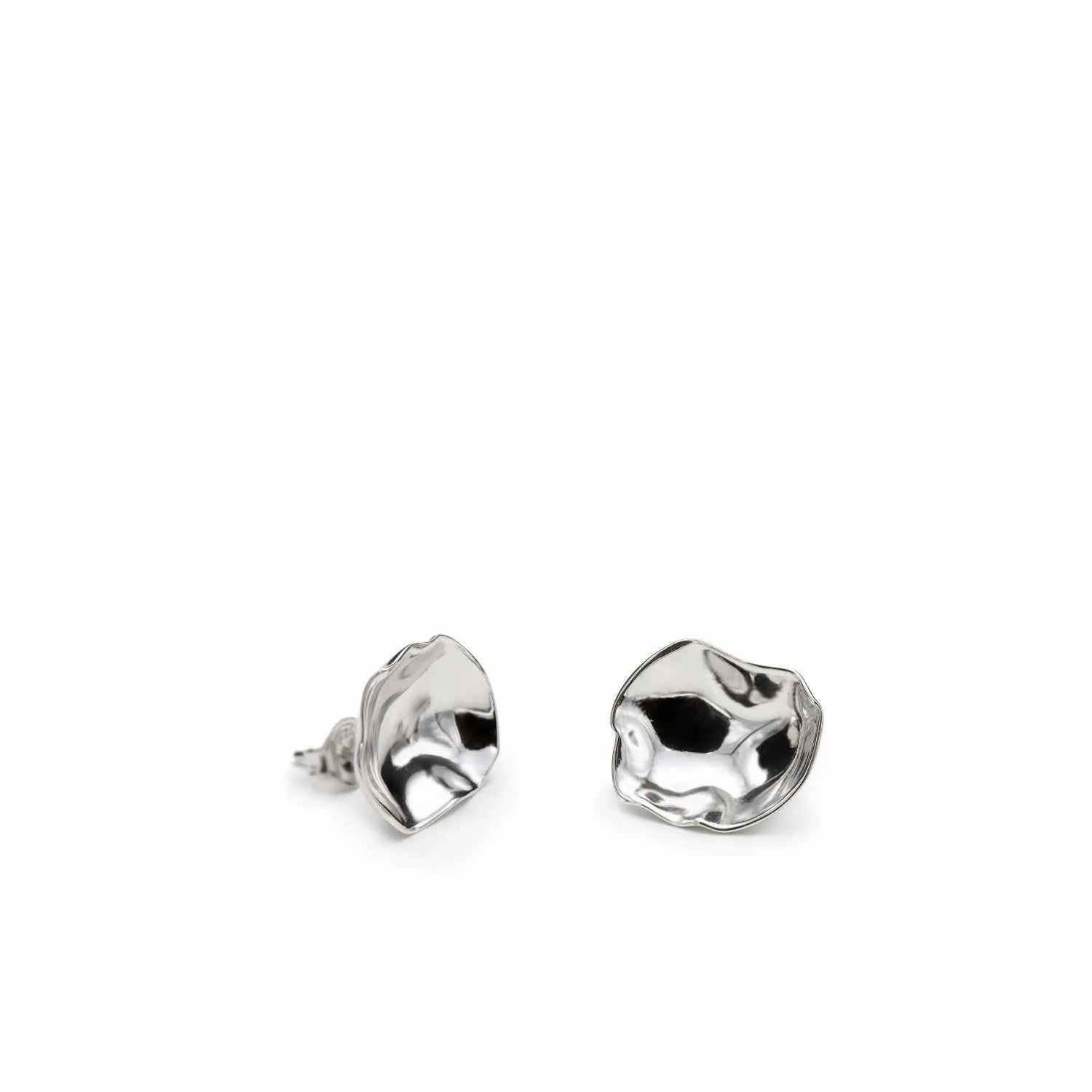 Pendientes originales de plata diseo convexo