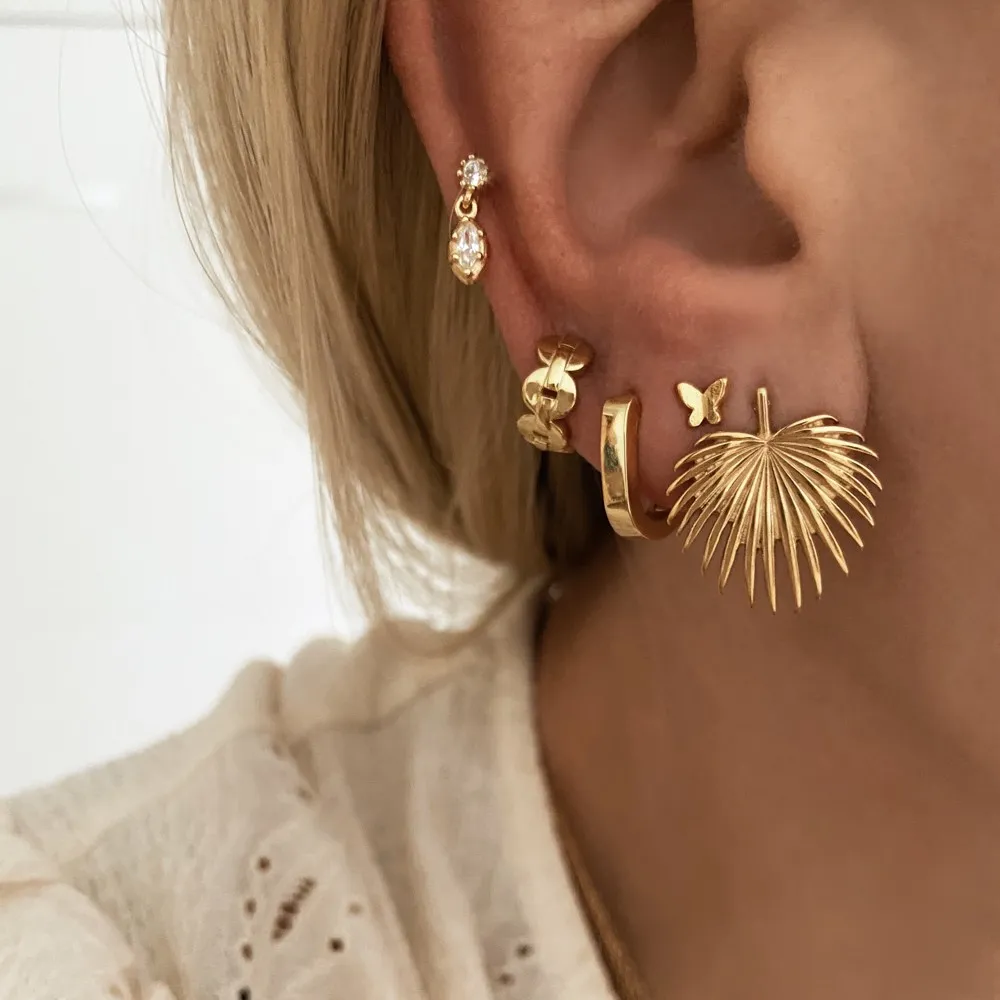 Pendientes Palma Oro (PAR)