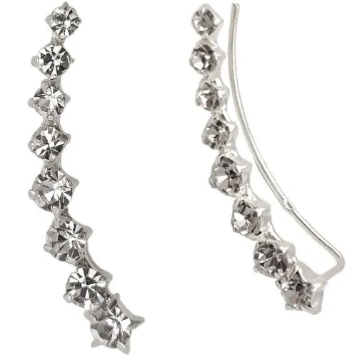 Pendientes plata trepadores largos