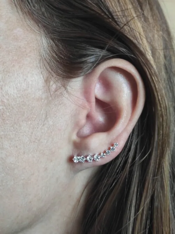 Pendientes plata trepadores largos