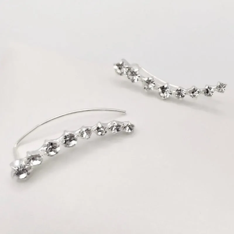 Pendientes plata trepadores largos