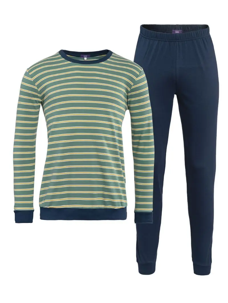 Pijama a rayas de invierno ecológico para hombre