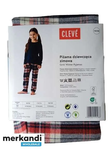 Pijama de invierno para niños Cleve 100% algodón