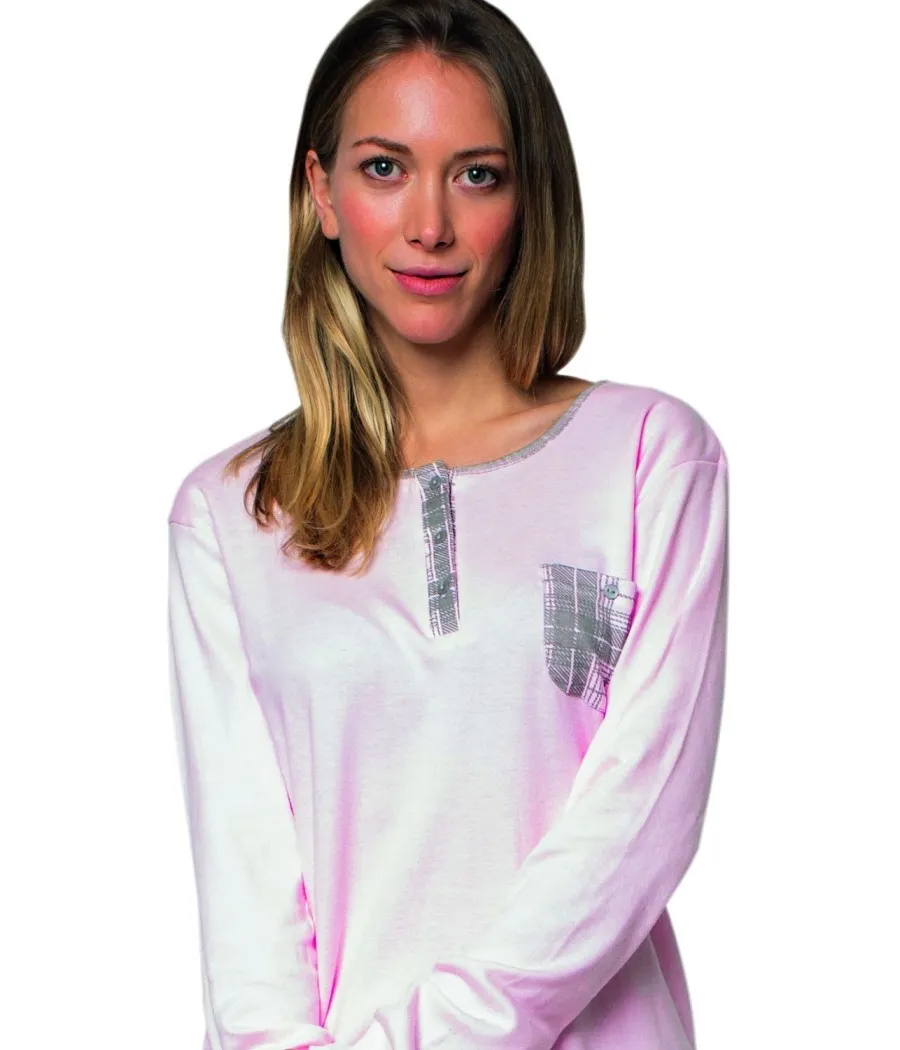 Pijama invierno mujer Blanca Hernández rosa cuadros algodón