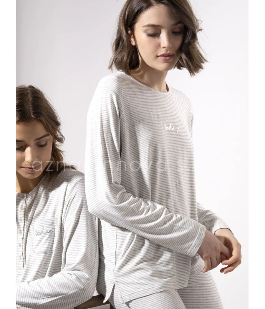 Pijama largo mujer Admas leggings gris viscosa