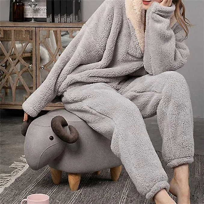 Pijama suave de terciopelo coral de invierno para mujer