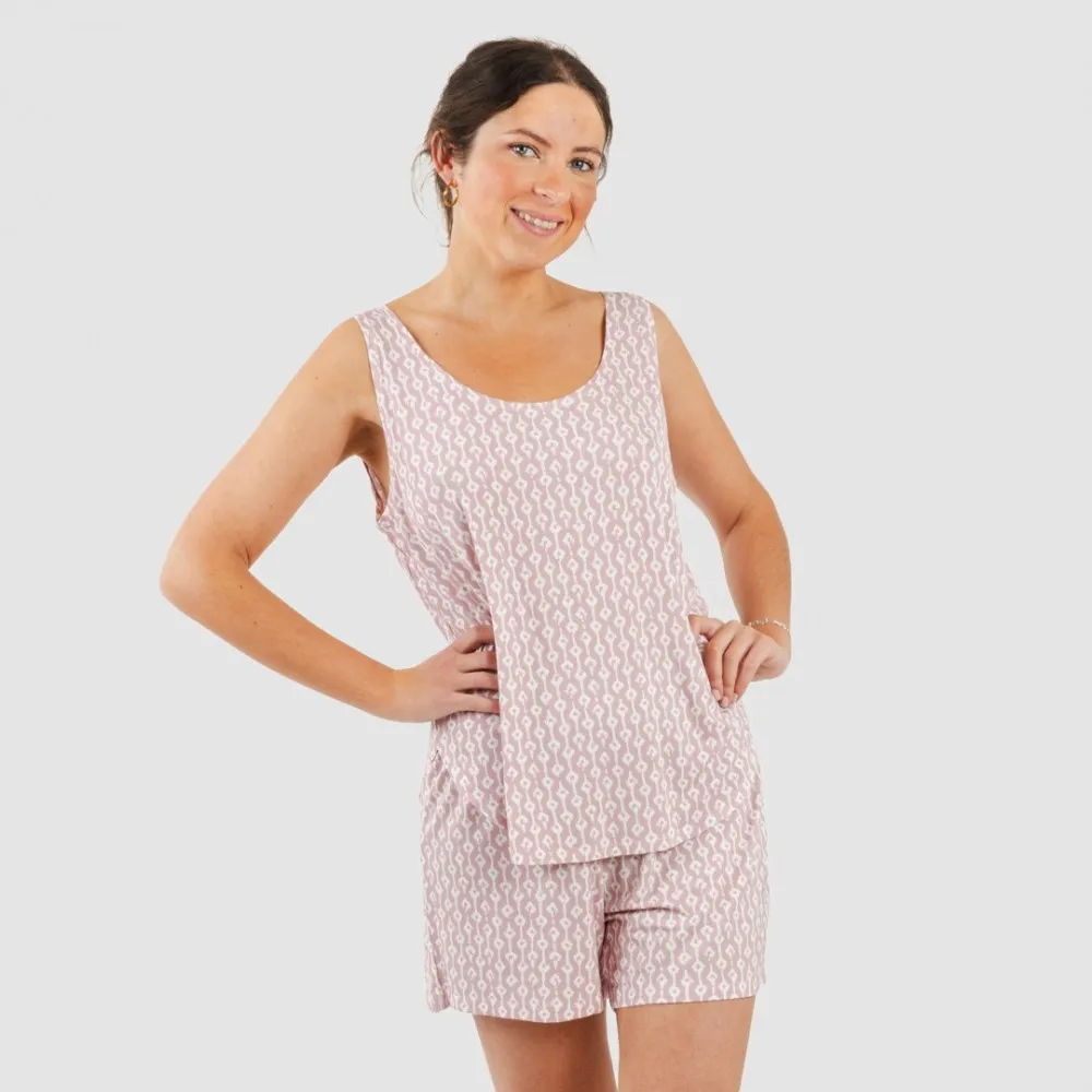 Pijama tirantes mujer viscosa Ellene rosa palo