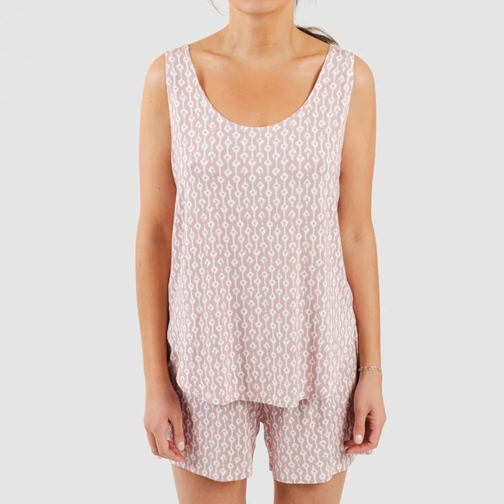Pijama tirantes mujer viscosa Ellene rosa palo