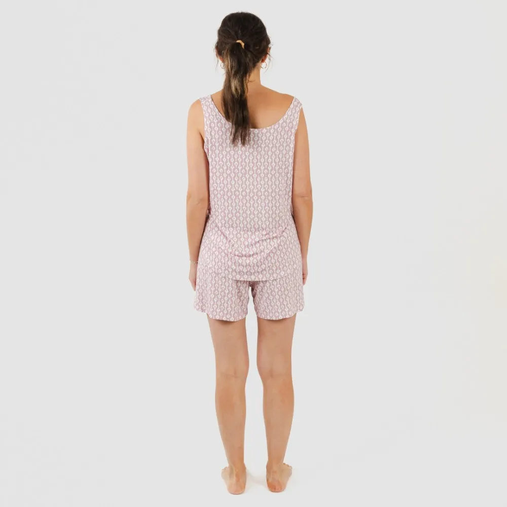 Pijama tirantes mujer viscosa Ellene rosa palo