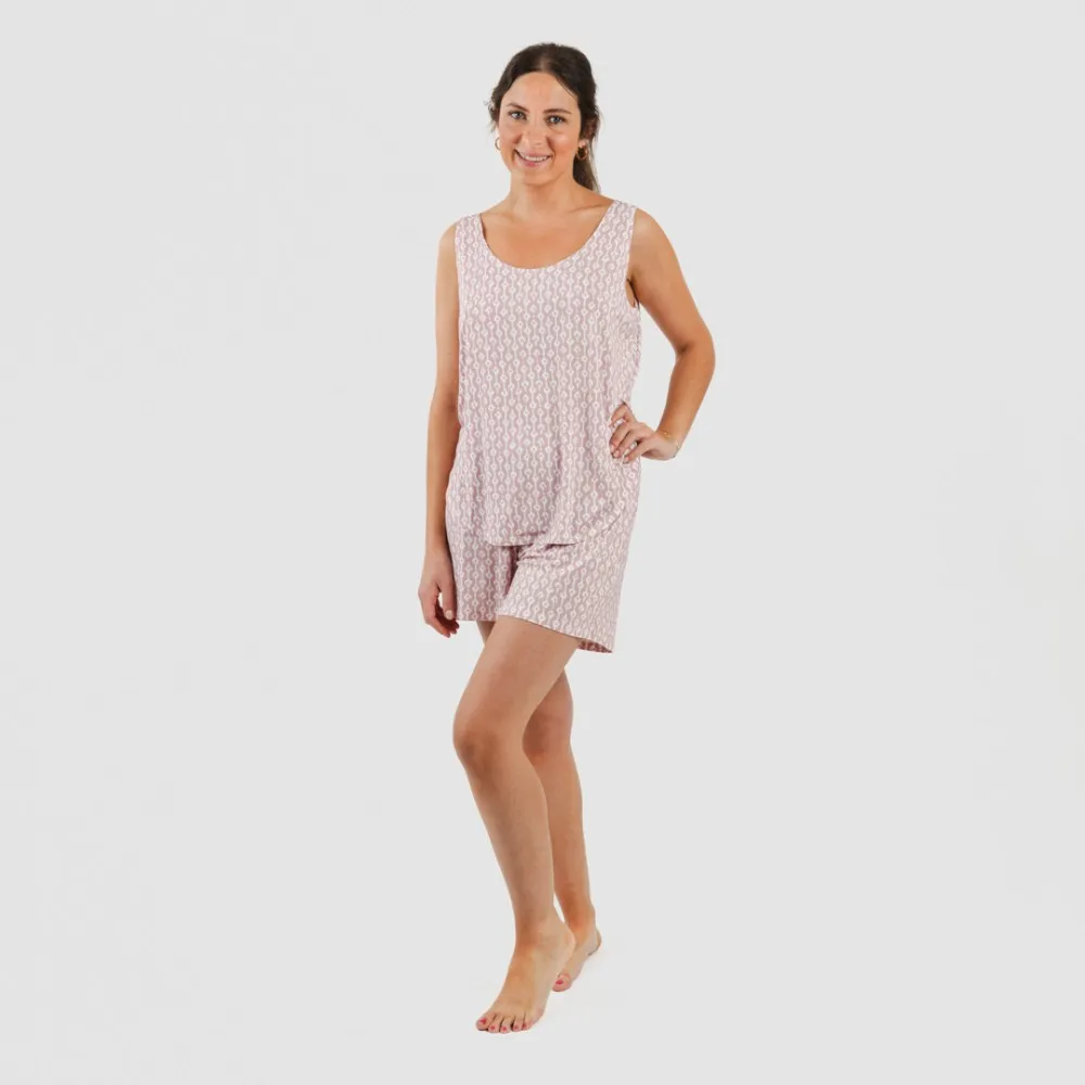 Pijama tirantes mujer viscosa Ellene rosa palo
