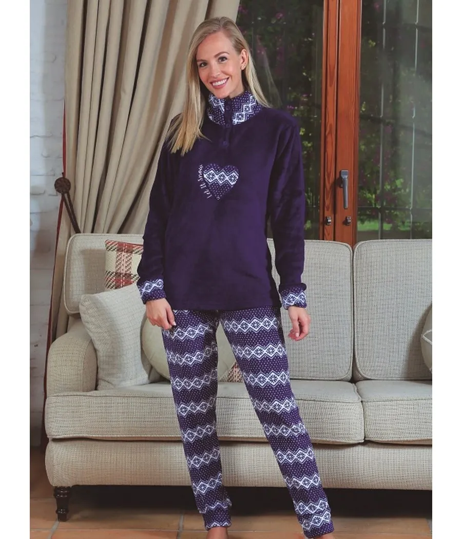 Pijama térmico invierno mujer Blanca Hernández azul coralina