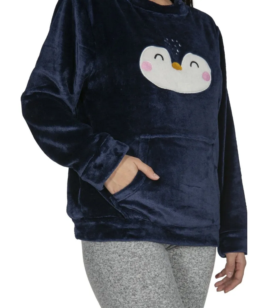 Pijama térmico mujer Javier Golmar bolsillos coralina bolsillos Canguro
