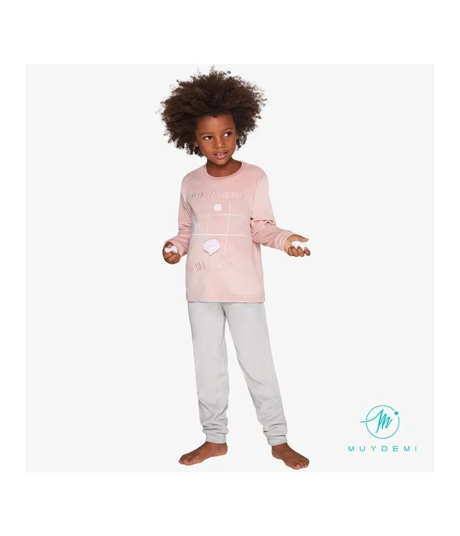 Pijama térmico niña invierno Muidemi rosa microcoralina