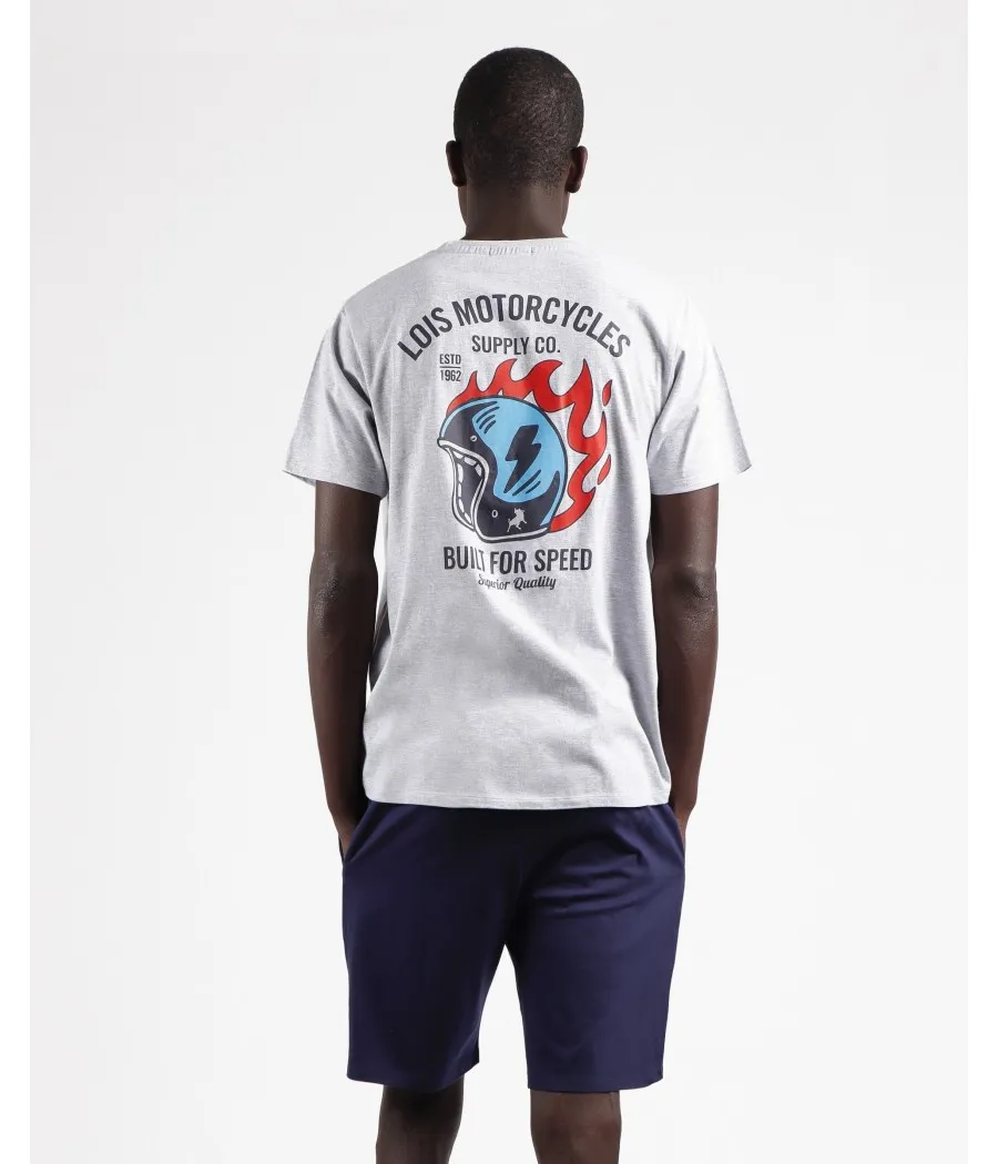 Pijama verano hombre Lois Motorcycles bolsillos