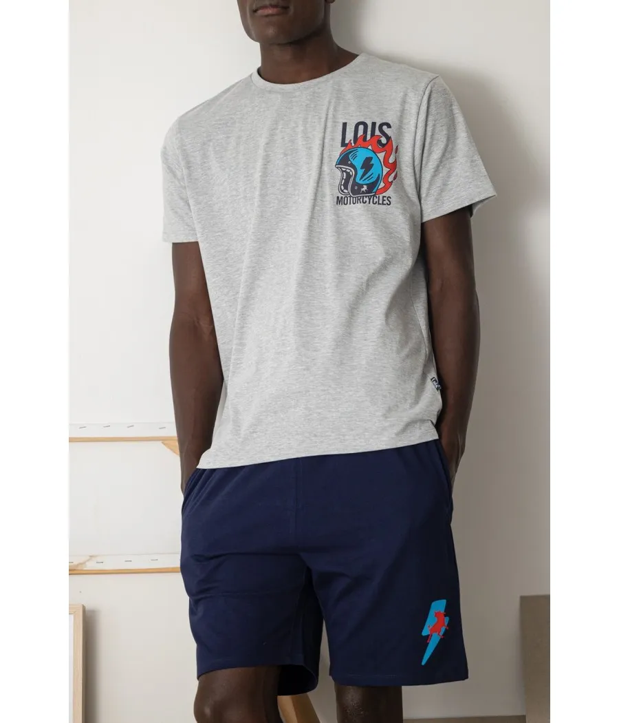 Pijama verano hombre Lois Motorcycles bolsillos