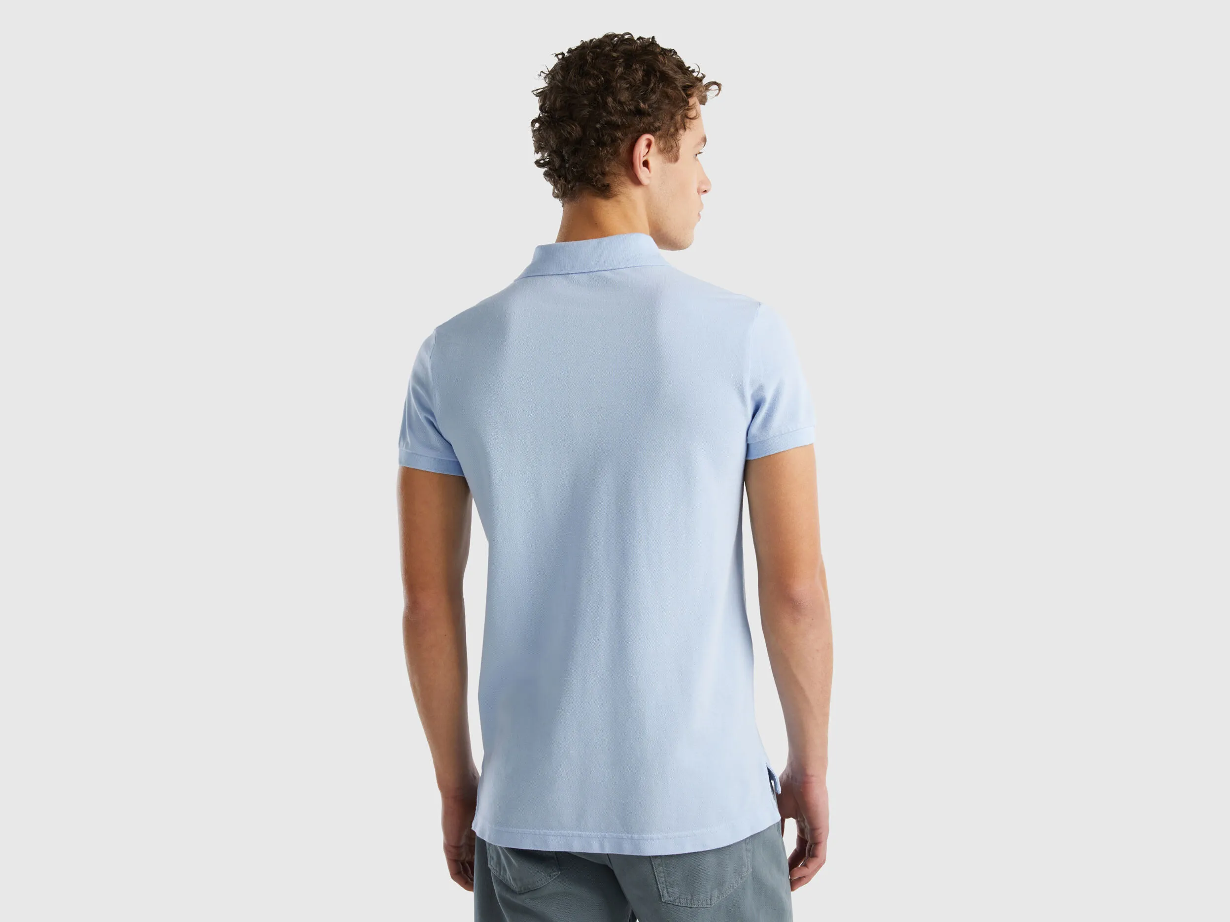Polo celeste slim fit