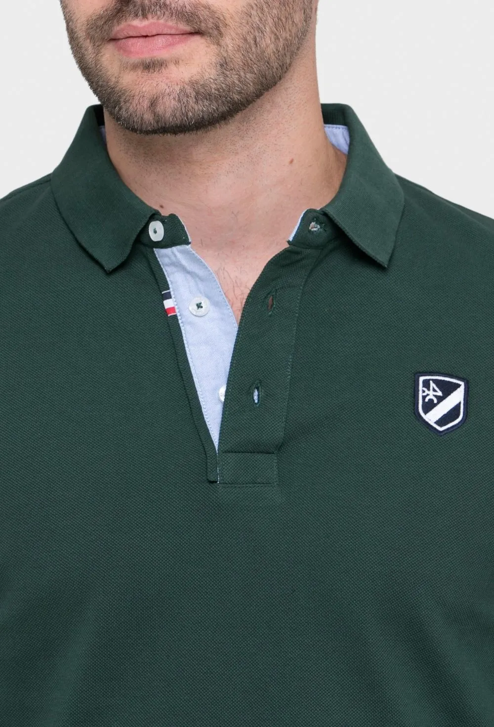 Polo clásico de manga larga color verde