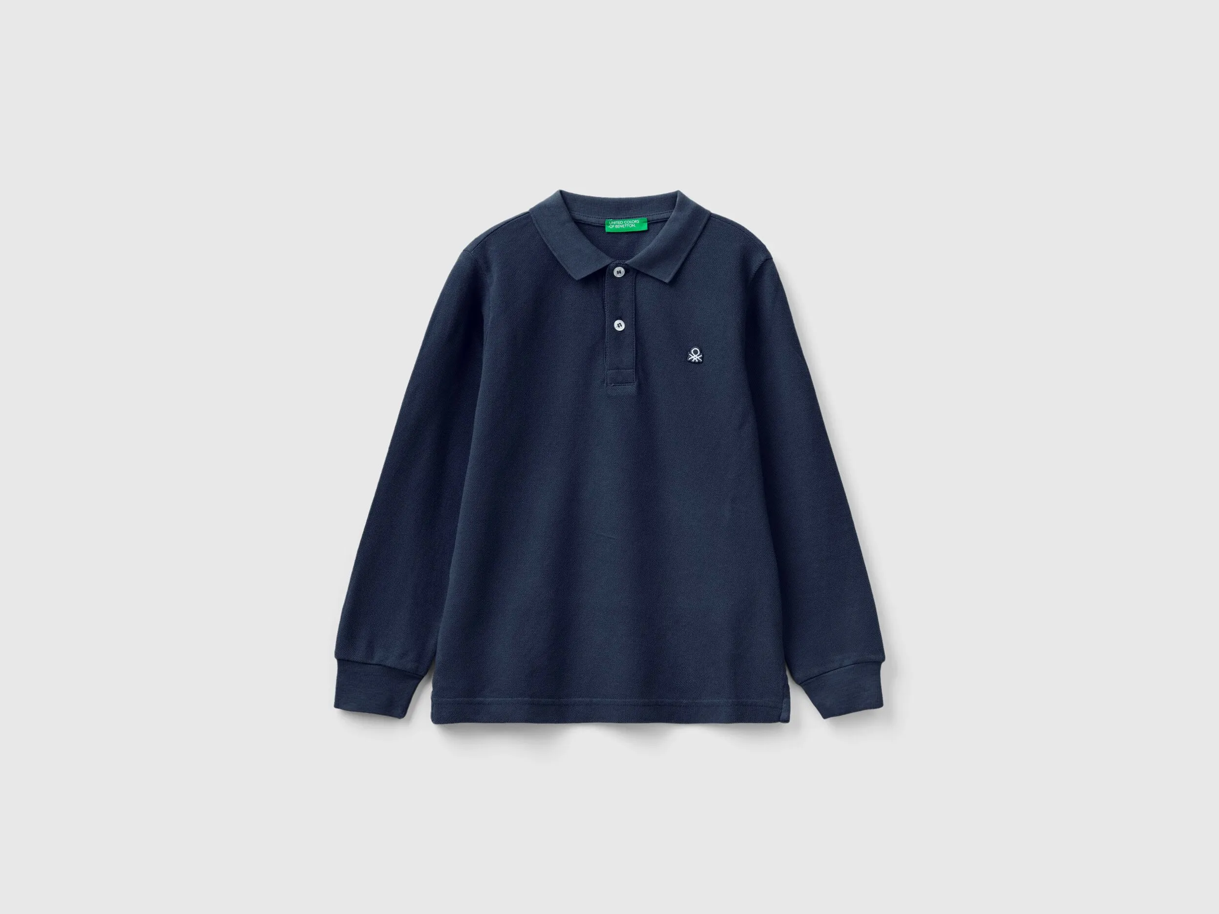 Polo de manga larga de 100 % algodón orgánico