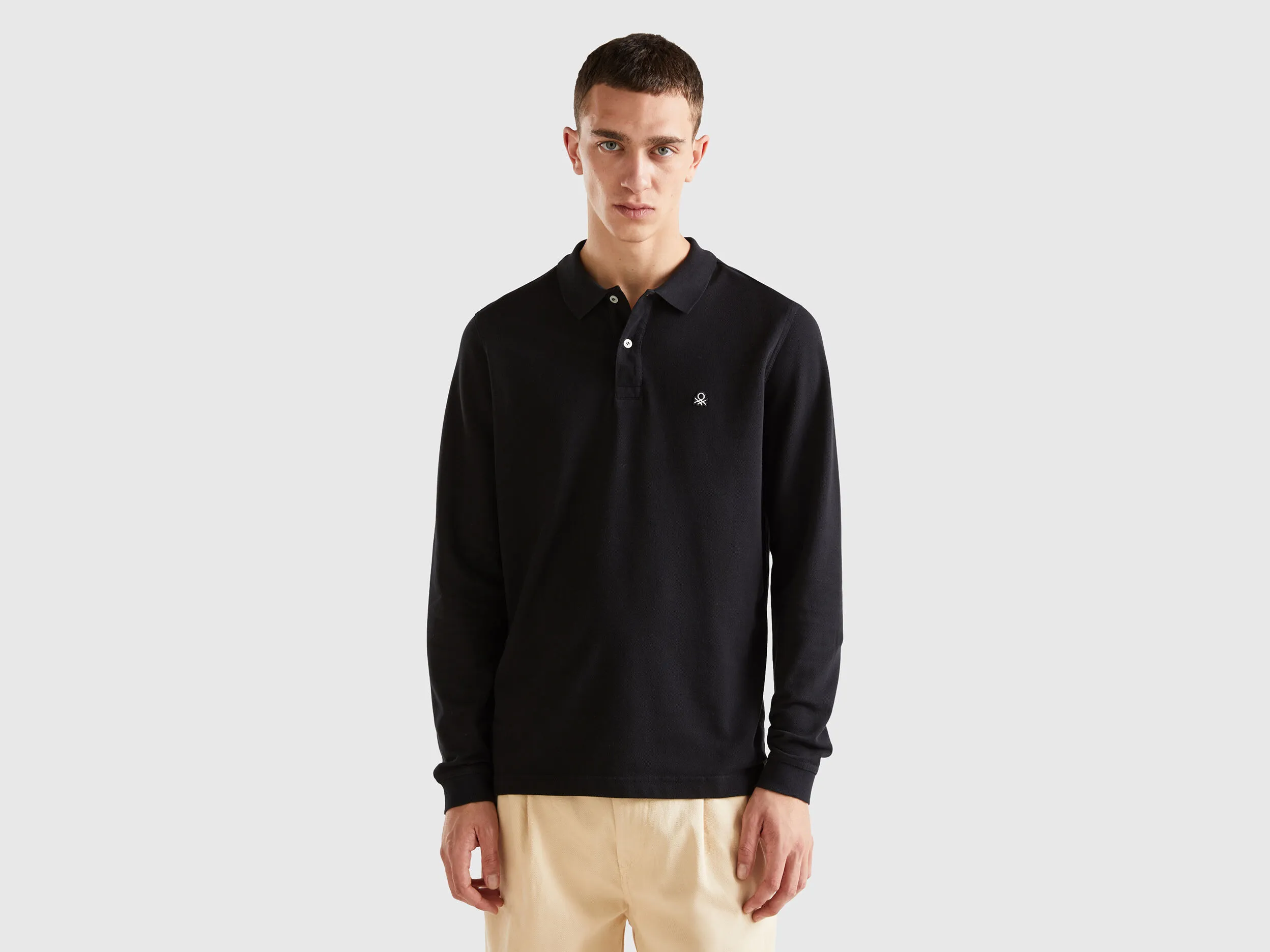 Polo de manga larga de 100 % algodón