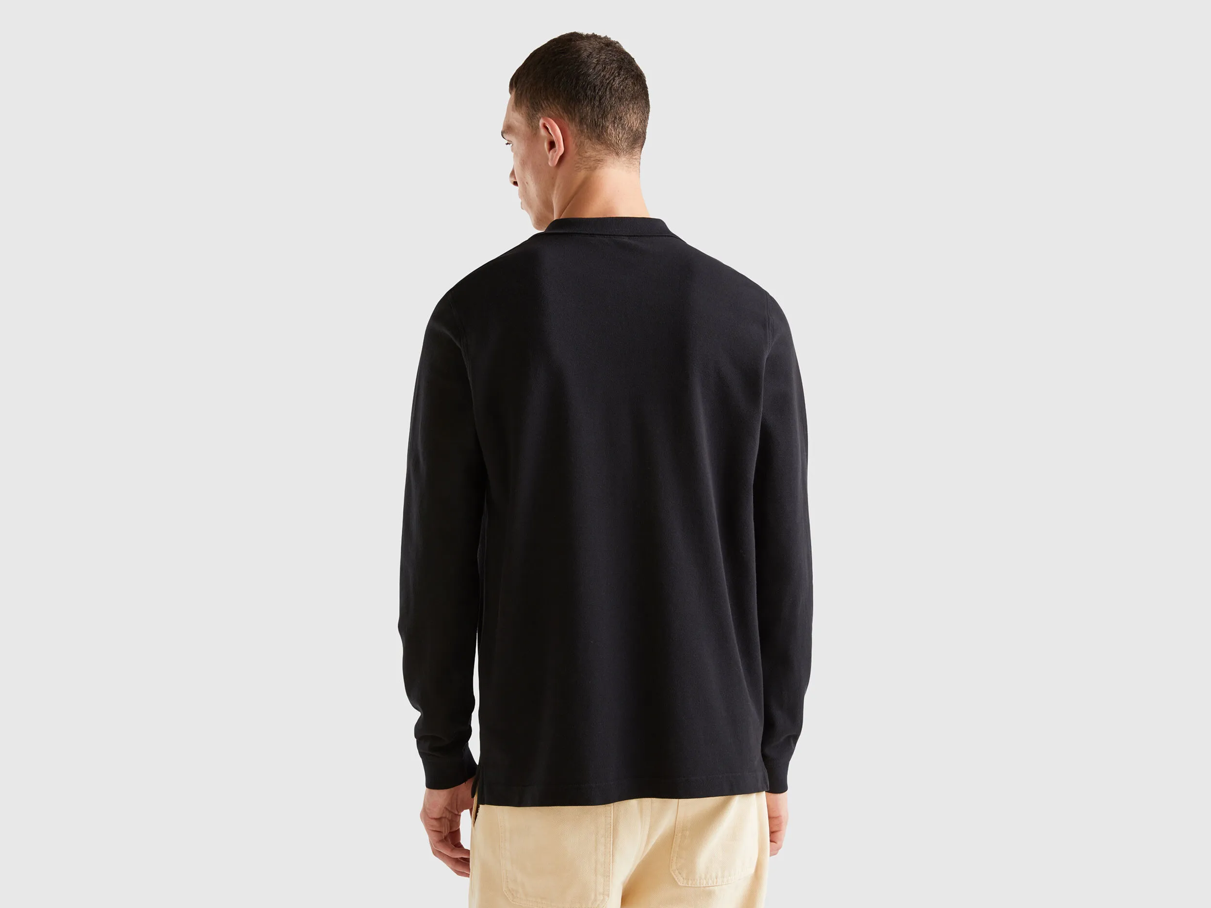Polo de manga larga de 100 % algodón