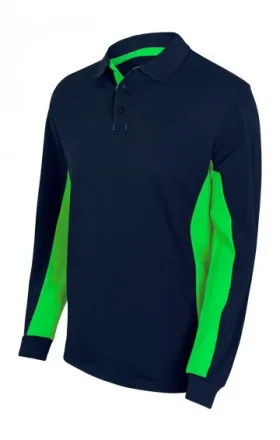 POLO DE TRABAJO MANGA LARGA COMBINADO CON CONTRASTES